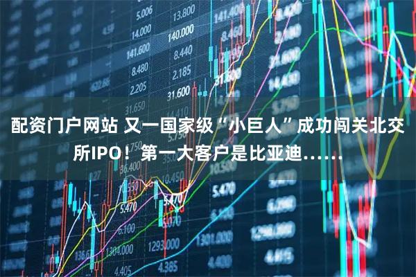 配资门户网站 又一国家级“小巨人”成功闯关北交所IPO！第一大客户是比亚迪……
